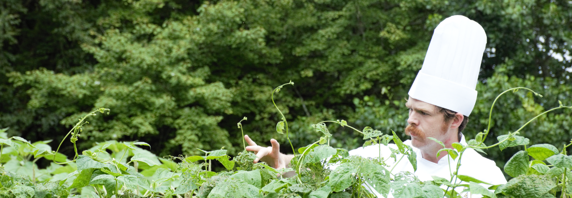 Chef Jon Firmin at the App State Blackburn Vannoy Farm