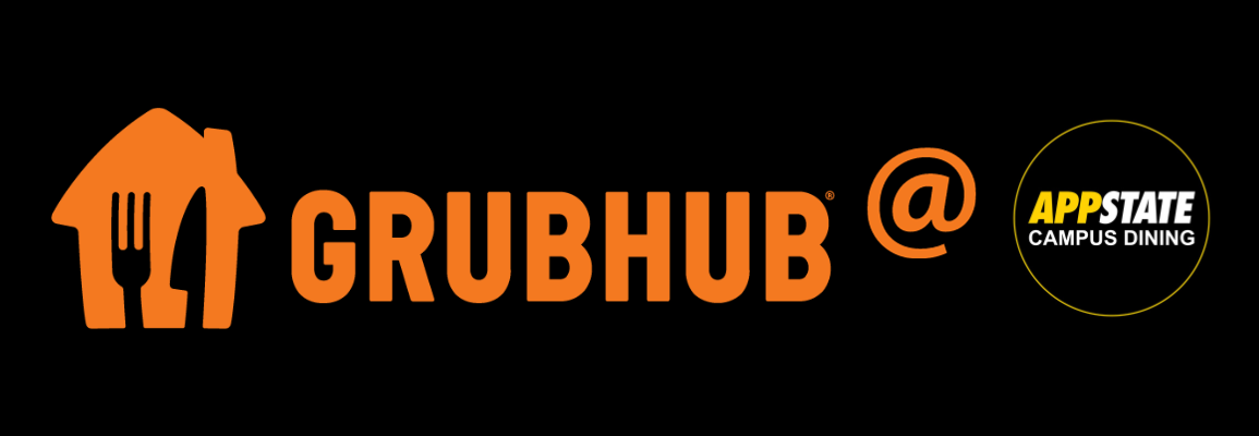 Grubhub logo and App State Campus Dining Logo