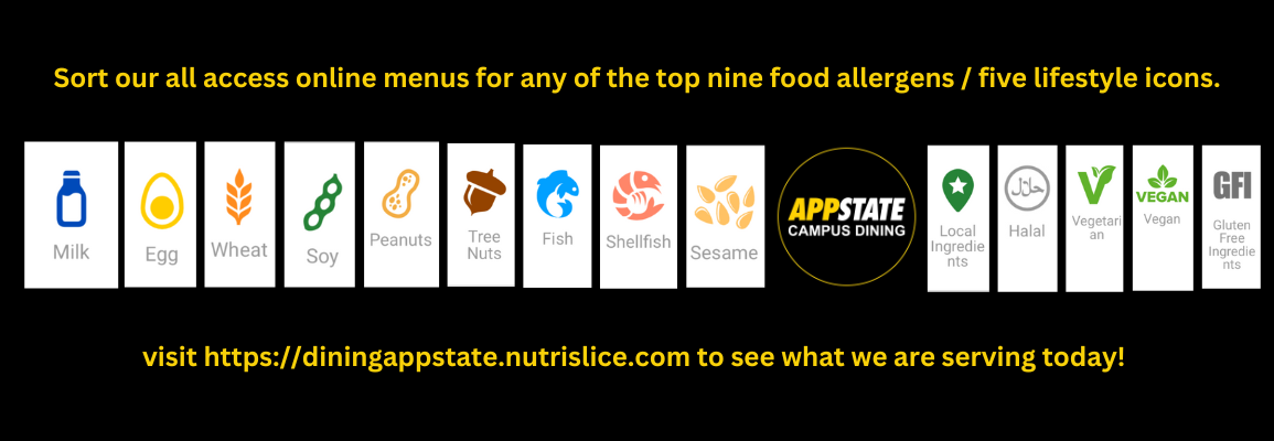 Filter and sort top nine allergens in our Nutrislice Menus online