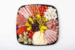San Giuseppe Antipasti Platter An assortment of San Giuseppe Hot Soppressata, Sweet Soppressata, Milano Salami, and Ham Capocollo with provolone, fresh mozzarella, olives, roasted red peppers, and marinated artichoke hearts Small (serves 5) $24.99 | Mediu