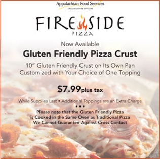 Flyer for Gluten Friendly Pizza Crust