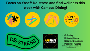 DeStress Fest at Campus Dining Locations